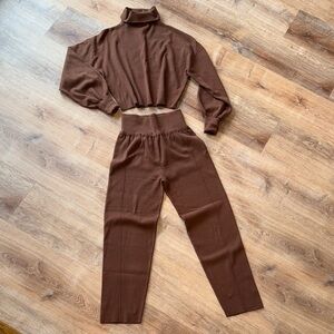 Silk & Salt Matching Lounge Set - Brown